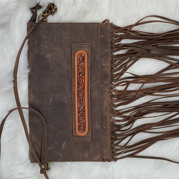 American Darling leather suede crossbody purse bag - Picture 2 of 10